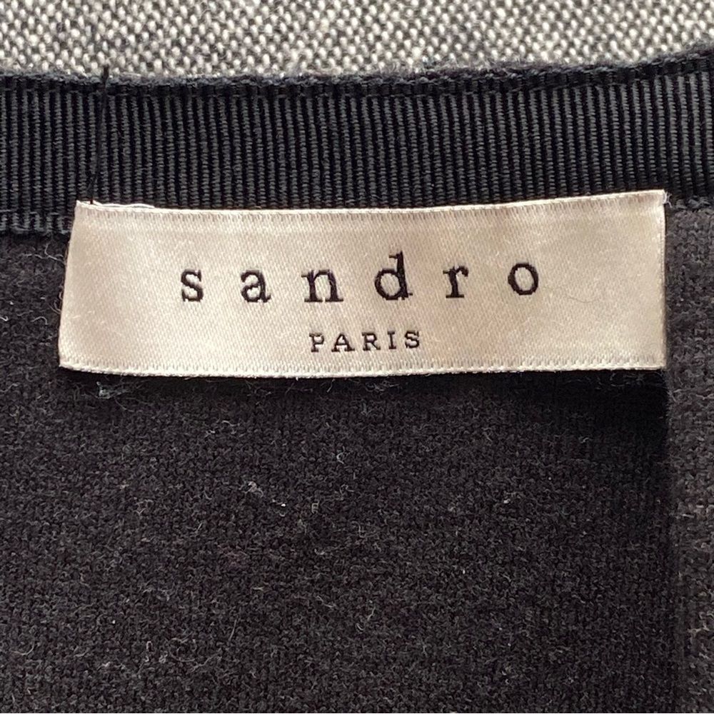 Sandro Gray Wool Blend A-Line Leather Pocket Mini Skirt Size 8 - Picture 11 of 16